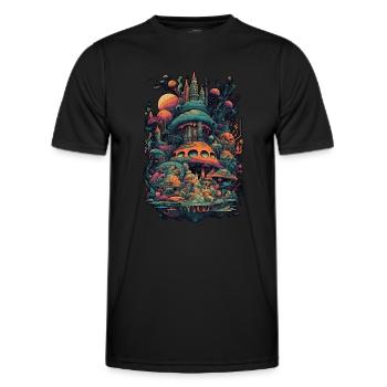 Trippy Explosion - Psychedelisches Motiv - Männer Funktions-T-Shirt - Schwarz - Vorne - AI Model Male 178 dark (178cm)