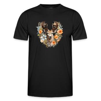 Ersatz Dirndl Hirschgeweih Hirsch - Männer Funktions-T-Shirt - Schwarz - Vorne - AI Model Male 178 dark (178cm)