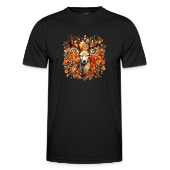 Ersatz Dirndl Hirschgeweih Hirsch - Männer Funktions-T-Shirt - Schwarz - Vorne - AI Model Male 178 dark (178cm)