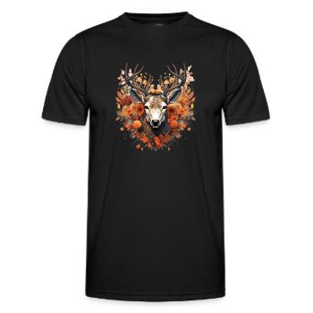 Ersatz Dirndl Hirschgeweih Hirsch - Männer Funktions-T-Shirt - Schwarz - Vorne - AI Model Male 178 dark (178cm)
