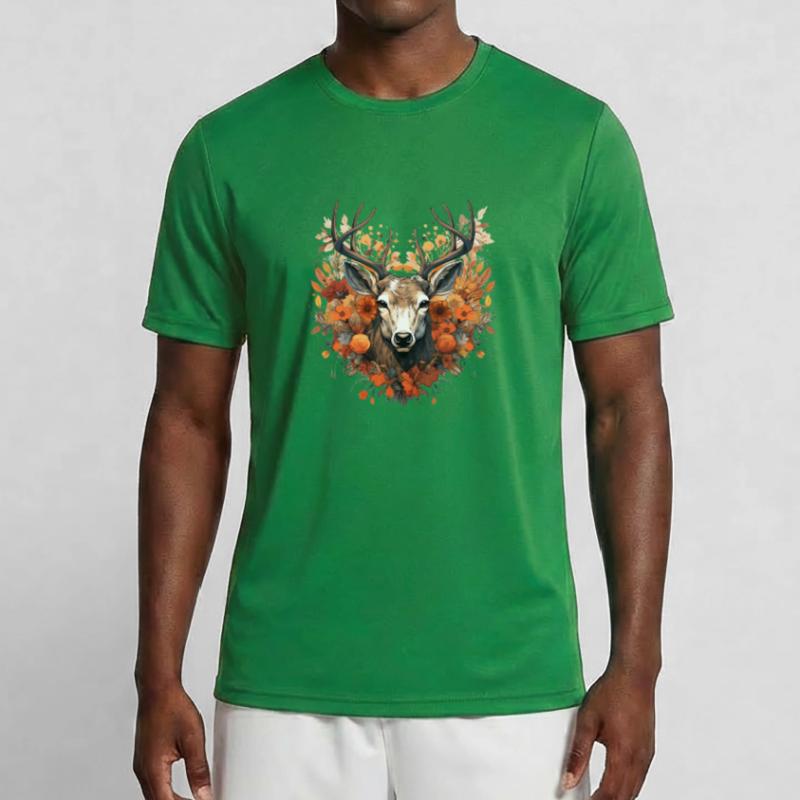 Remplacement dirndl cerf bois cerf cerf T-shirt sport Homme