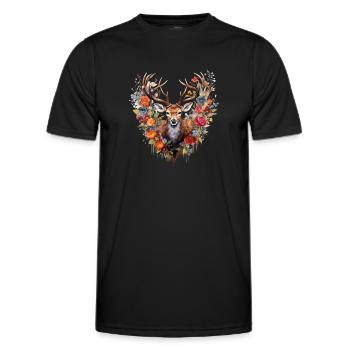 Ersatz Dirndl Hirschgeweih Hirsch - Männer Funktions-T-Shirt - Schwarz - Vorne - AI Model Male 178 dark (178cm)