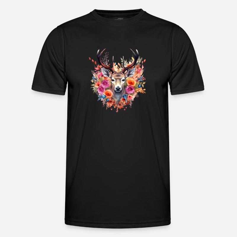 Ersatz Dirndl Hirschgeweih Hirsch - Männer Funktions-T-Shirt - Schwarz