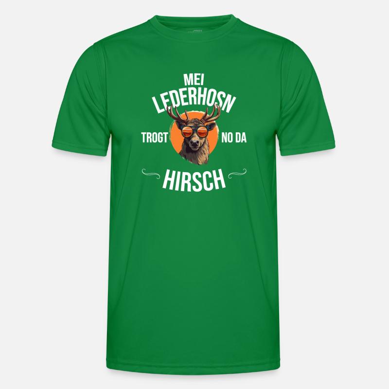 Trachten Bayrischer Dialekt Hirsch Männer Funktions-T-Shirt