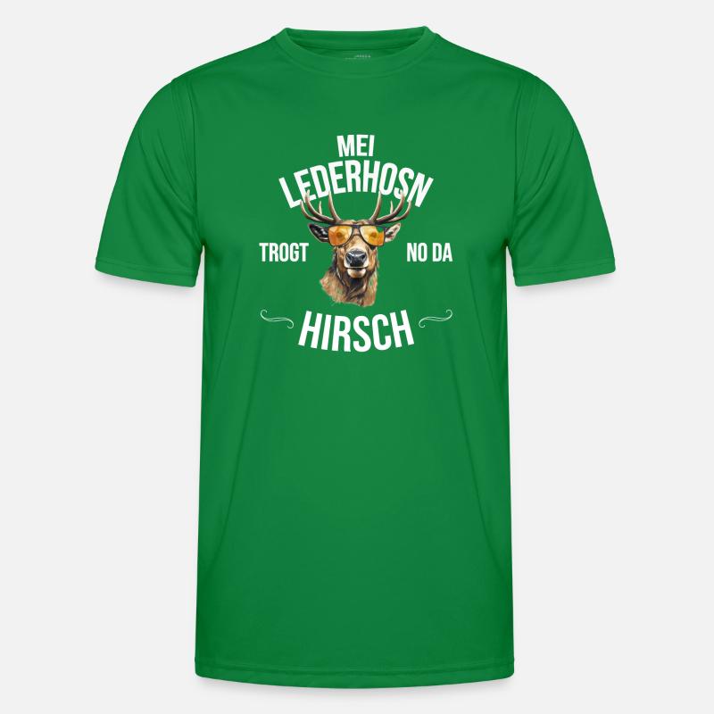 Trachten Bayrischer Dialekt Hirsch Männer Funktions-T-Shirt