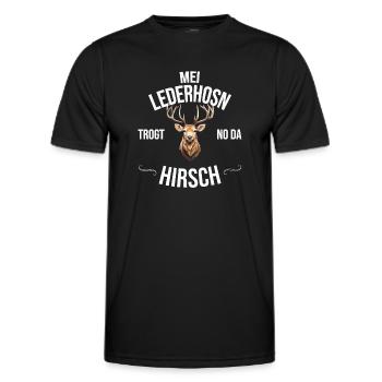 Trachten Bayrischer Dialekt Hirsch - Männer Funktions-T-Shirt - Schwarz - Vorne - AI Model Male 178 dark (178cm)