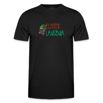 Lausbua Lausbub Lederhosen Trachten - Männer Funktions-T-Shirt - Schwarz - Vorne - AI Model Male 178 dark (178cm)