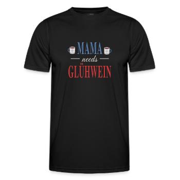 Glühwein Christmas Weihnachten Weihnachtsmarkt - Männer Funktions-T-Shirt - Schwarz - Vorne - AI Model Male 178 dark (178cm)