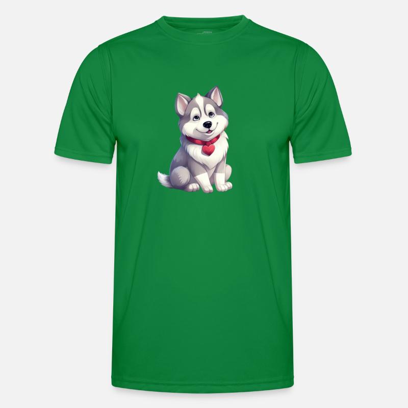 Husky Dog Lover Mama & Papa Valentinstag Männer Funktions-T-Shirt