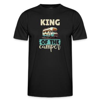 Camping-Liebhaber Wohnmobil für den Außenbereich - Männer Funktions-T-Shirt - Schwarz - Vorne - AI Model Male 178 dark (178cm)