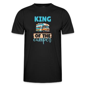 Camping-Liebhaber Wohnmobil für den Außenbereich - Männer Funktions-T-Shirt - Schwarz - Vorne - AI Model Male 178 dark (178cm)