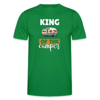 Camping-car pour amateurs de camping pour l’extérieur - T-shirt sport Homme - vert - Devant - AI Model Male 178 dark (178cm)