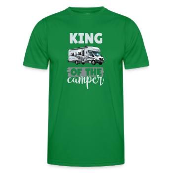 Camping-car pour amateurs de camping pour l’extérieur - T-shirt sport Homme - vert - Devant - AI Model Male 178 dark (178cm)