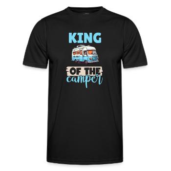 Camping-Liebhaber Wohnmobil für den Außenbereich - Männer Funktions-T-Shirt - Schwarz - Vorne - AI Model Male 178 dark (178cm)