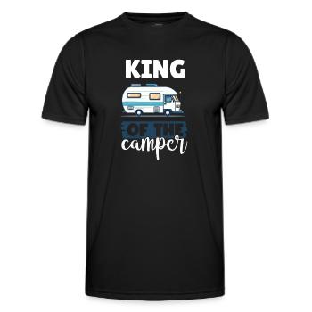 Camping-Liebhaber Wohnmobil für den Außenbereich - Männer Funktions-T-Shirt - Schwarz - Vorne - AI Model Male 178 dark (178cm)