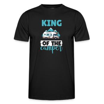 Camping-Liebhaber Wohnmobil für den Außenbereich - Männer Funktions-T-Shirt - Schwarz - Vorne - AI Model Male 178 dark (178cm)