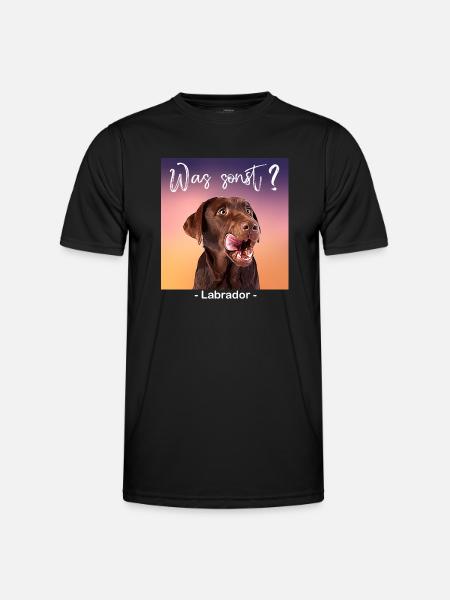 Was sonst brauner Labrador - Männer Funktions-T-Shirt - Schwarz