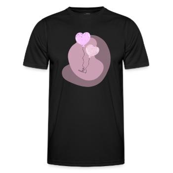 Love Schriftzug 2 Luftballons Herzballons Spruch - Männer Funktions-T-Shirt - Schwarz - Vorne - AI Model Male 178 dark (178cm)