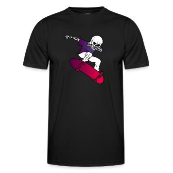 Skater Skelett Skateboard Longboard Halfpipe - Männer Funktions-T-Shirt - Schwarz - Vorne - AI Model Male 178 dark (178cm)