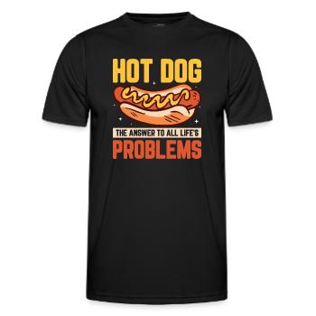 Hot Dog The Answer To All Life's Problems Hotdogs - Men's Functional T-Shirt - black - Front - AI Model Male 178 dark (178cm)