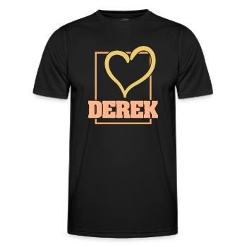 Herz Derek - Männer Funktions-T-Shirt - Schwarz - Vorne - AI Model Male 178 dark (178cm)