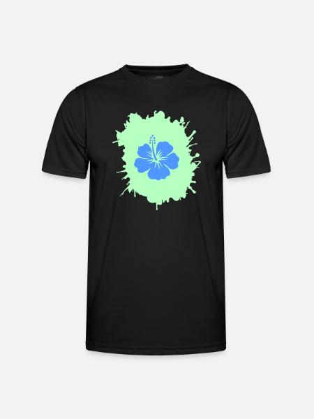 Hibiscus blobs - Men's Functional T-Shirt - black