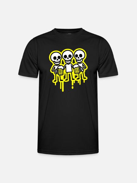 Party Crew Skeleton Beer - Men's Functional T-Shirt - black