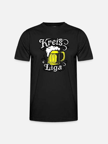 Kreisliga Bier Spruch - Männer Funktions-T-Shirt - Schwarz