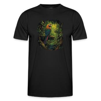 Bébé perroquet Oiseau Ara Wilderness - T-shirt sport Homme - noir - Devant - AI Model Male 178 dark (178cm)