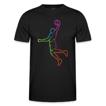 Basketballer Silhouette Bunt Basketballspieler - Männer Funktions-T-Shirt - Schwarz - Vorne - AI Model Male 178 dark (178cm)