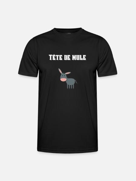 Tête de mule ! 🐴🐎 - T-shirt sport Homme - noir