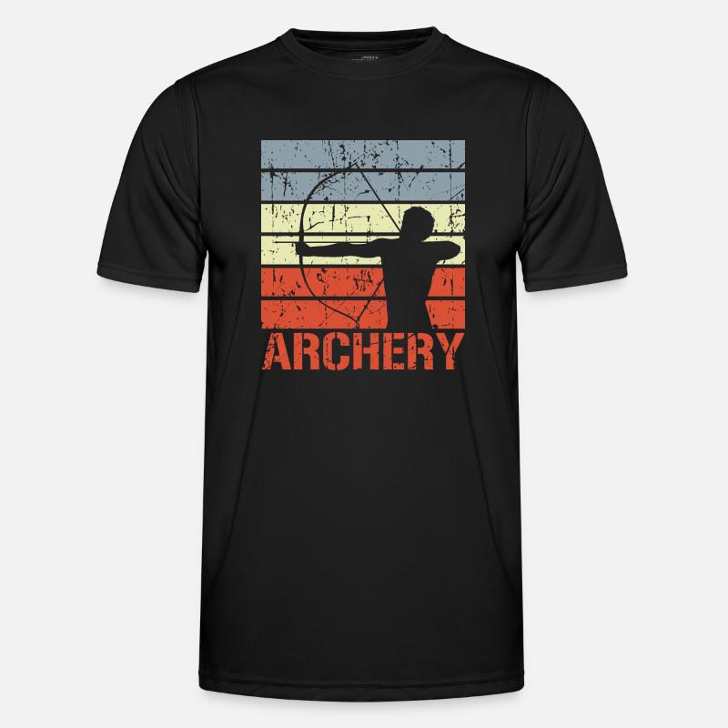 Bogenschießen Retro Look - Männer Funktions-T-Shirt - Schwarz