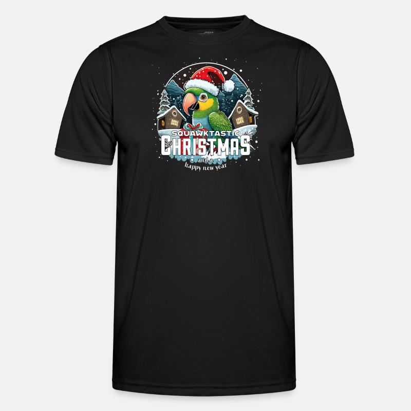 Perroquet de Noël - squawktastic Noël - T-shirt sport Homme - noir