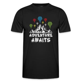 L’aventure attend les montgolfières - T-shirt sport Homme - noir - Devant - AI Model Male 178 dark (178cm)
