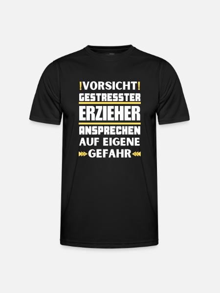 Gestresster Erzieher nicht ansprechen! - Männer Funktions-T-Shirt - Schwarz