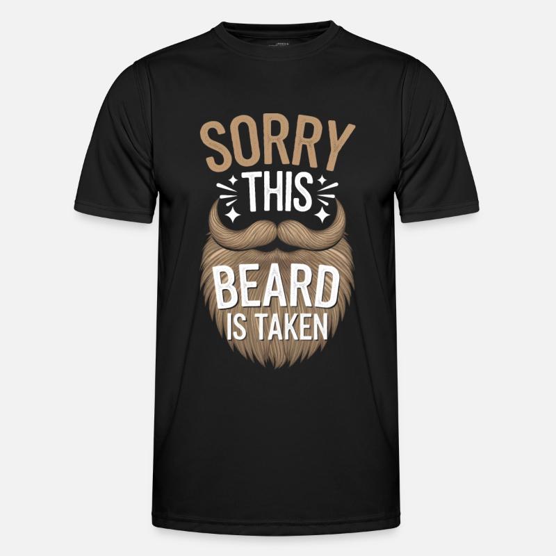Bart Schnurrbart Bärtige Männer - Männer Funktions-T-Shirt - Schwarz