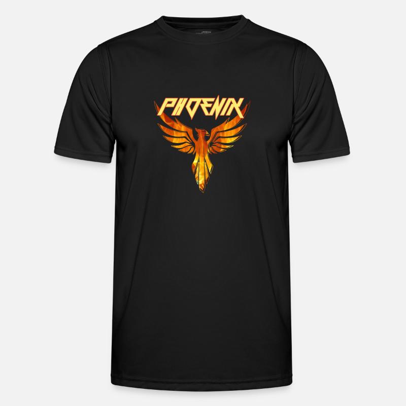 phoenix,phönix,vogel,feuer,illustration - Männer Funktions-T-Shirt - Schwarz