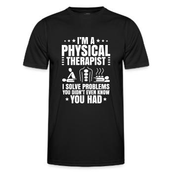 Physiotherapie Physiotherapeut Physiotherapeutin - Männer Funktions-T-Shirt - Schwarz - Vorne - AI Model Male 178 dark (178cm)