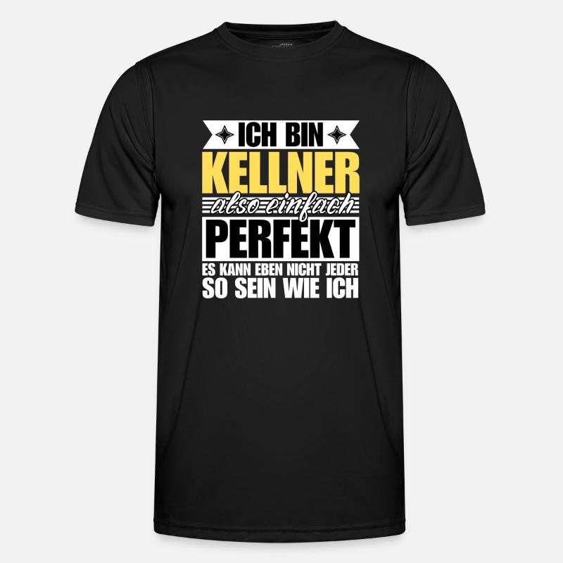 Perfekter Kellner - Männer Funktions-T-Shirt - Schwarz