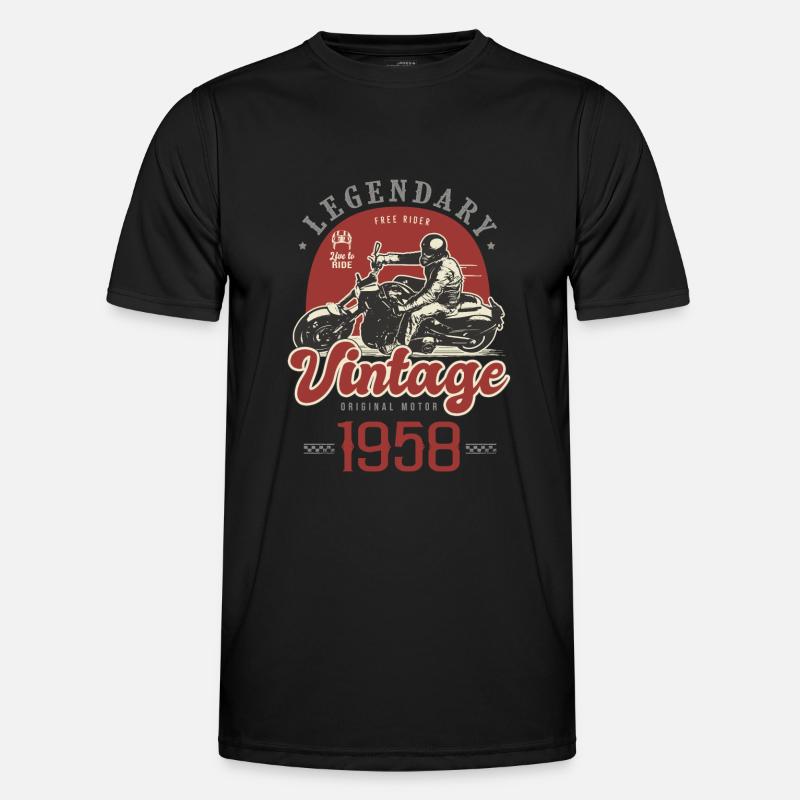 1958 Jubiläums-Oldtimer-Biker-Motorrad Männer Funktions-T-Shirt