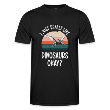 Dino Triceratops Rex Raptor - T-shirt sport Homme - noir - Devant - AI Model Male 178 dark (178cm)