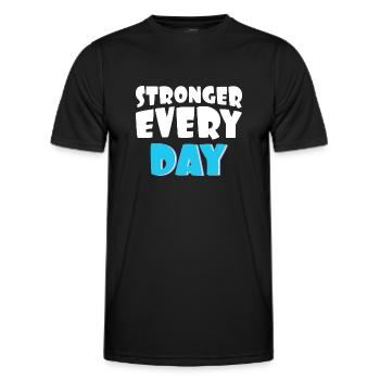 Stronger every day - Men's Functional T-Shirt - black - Front - AI Model Male 178 dark (178cm)