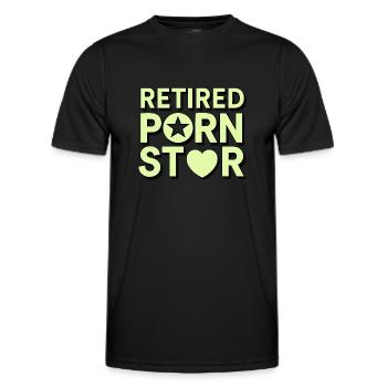 Retired Porn Star - Männer Funktions-T-Shirt - Schwarz - Vorne - AI Model Male 178 dark (178cm)
