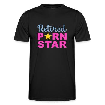 Retired Porn Star - Männer Funktions-T-Shirt - Schwarz - Vorne - AI Model Male 178 dark (178cm)