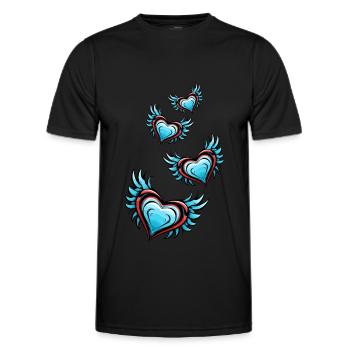 Heart Wings - Men's Functional T-Shirt - black - Front - AI Model Male 178 dark (178cm)