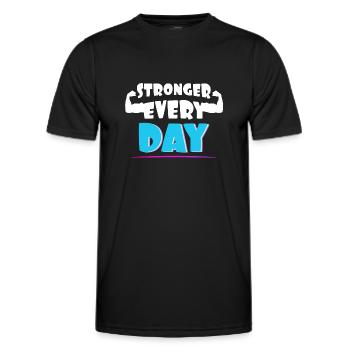 Stronger every day - Men's Functional T-Shirt - black - Front - AI Model Male 178 dark (178cm)