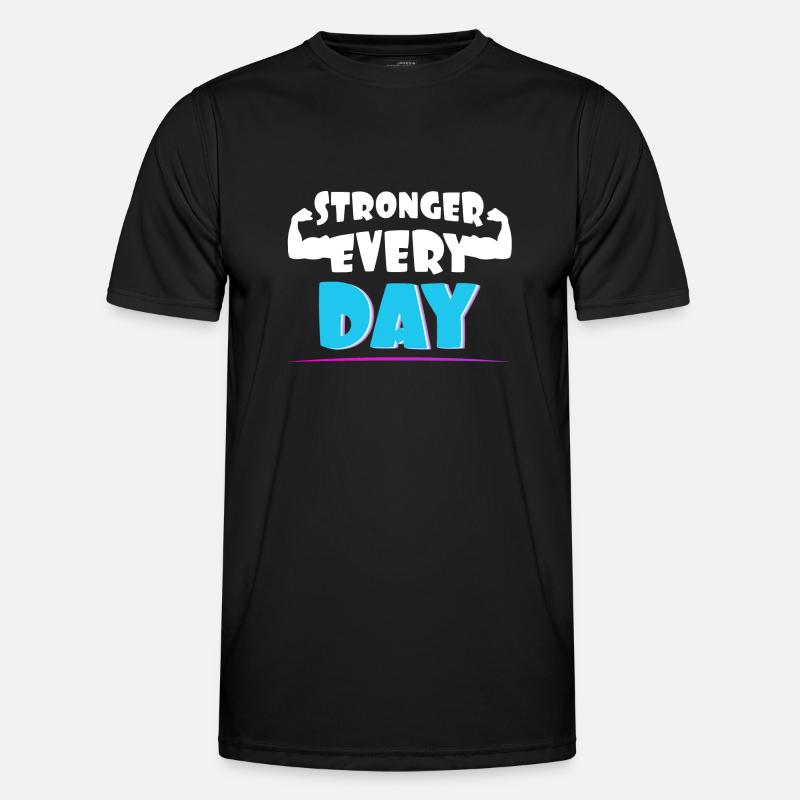 Stronger every day - Männer Funktions-T-Shirt - Schwarz