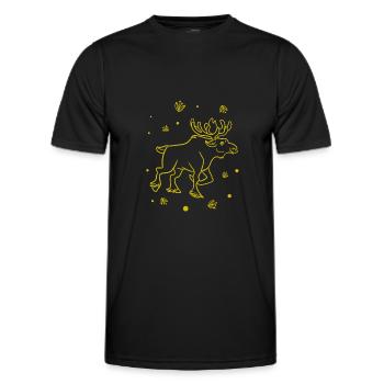 Elch - Naturschutz - Wildlife - Männer Funktions-T-Shirt - Schwarz - Vorne - AI Model Male 178 dark (178cm)