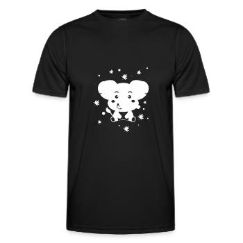 little elephant - zoo animals - animal lover - Men's Functional T-Shirt - black - Front - AI Model Male 178 dark (178cm)
