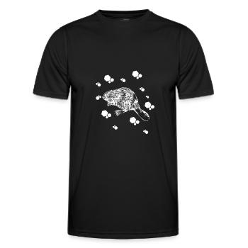 Marder - Hermelin - Wiesel - Männer Funktions-T-Shirt - Schwarz - Vorne - AI Model Male 178 dark (178cm)